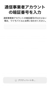 アクティベート中