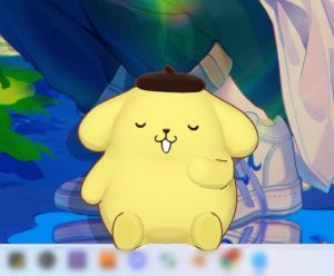 眠そうにするポムポムプリン